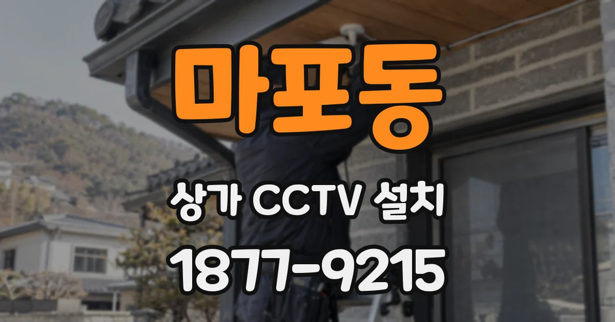 마포동 상가 CCTV 설치