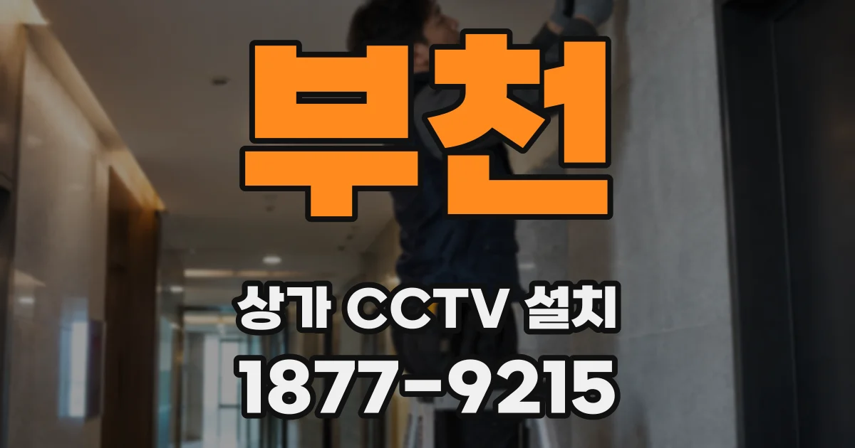 부천 상가 CCTV 설치