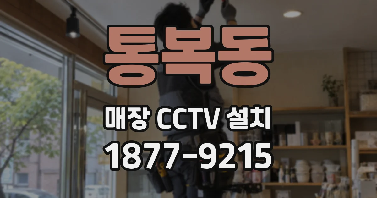 통복동 매장 CCTV 설치