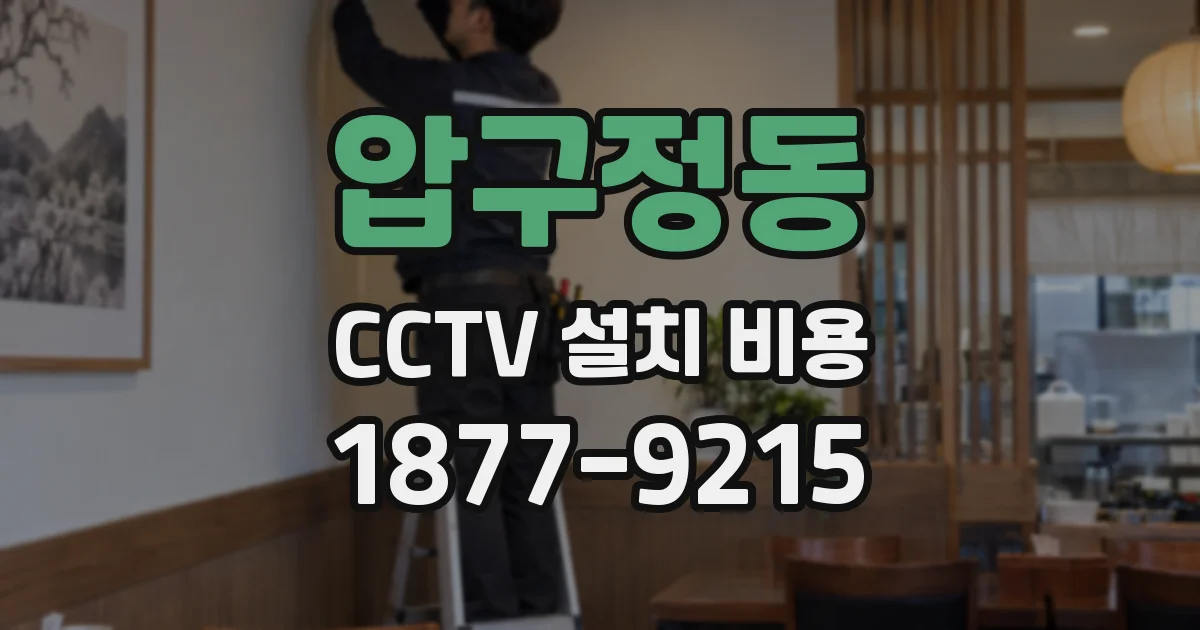 압구정동 CCTV 설치 비용