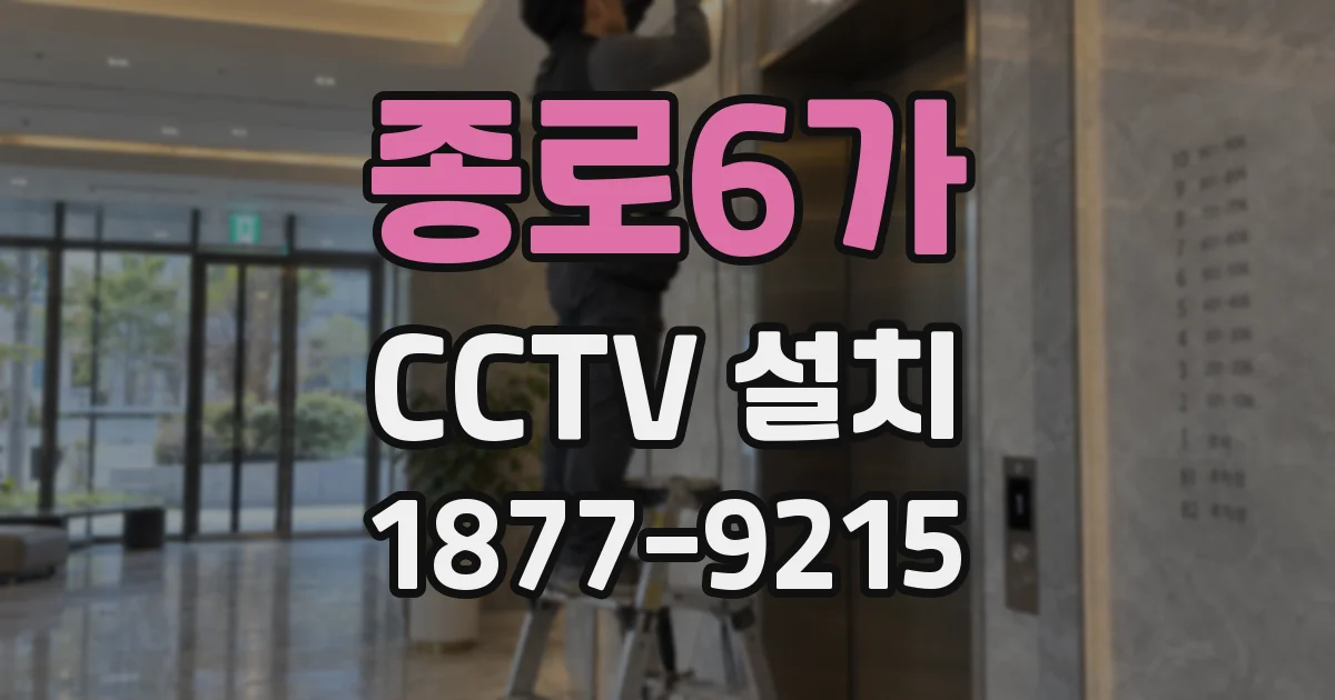 종로6가 CCTV 설치