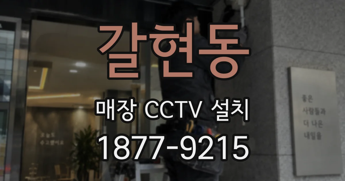 갈현동 매장 CCTV 설치