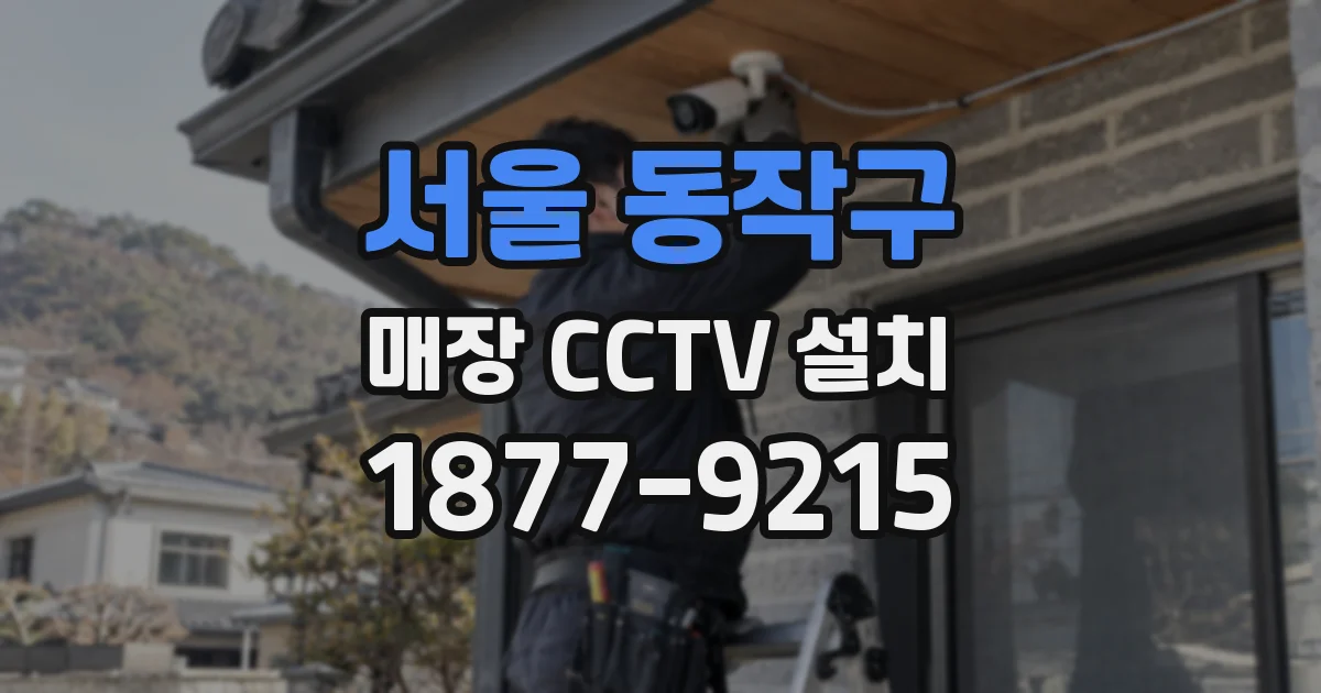 서울 동작구 매장 CCTV 설치