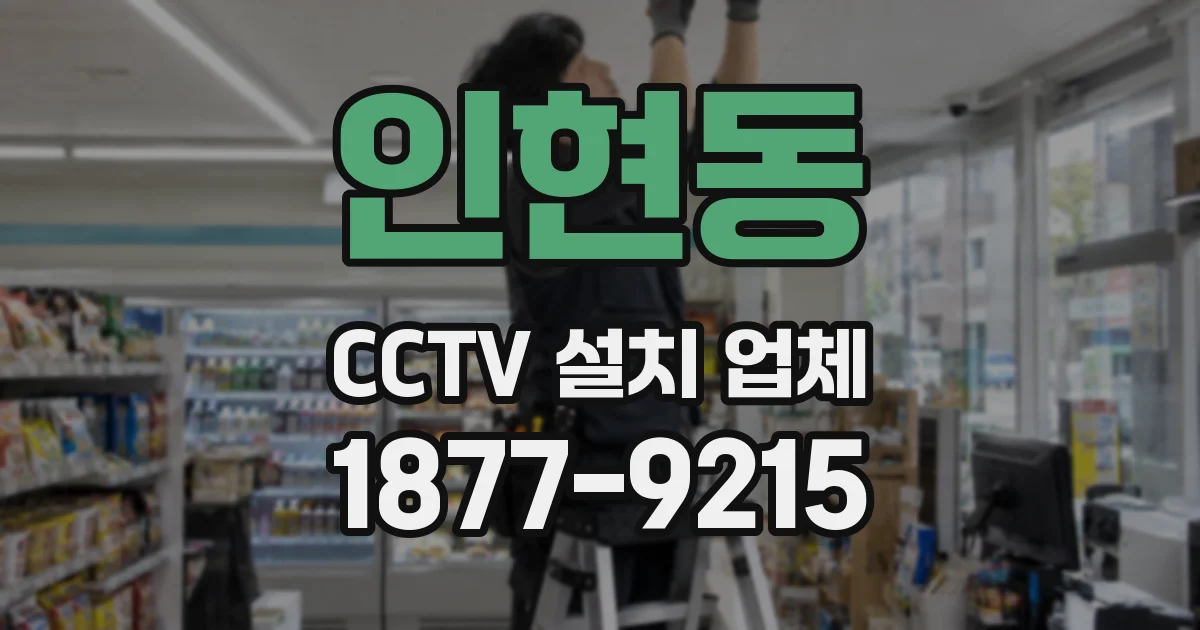인현동 CCTV 설치 업체