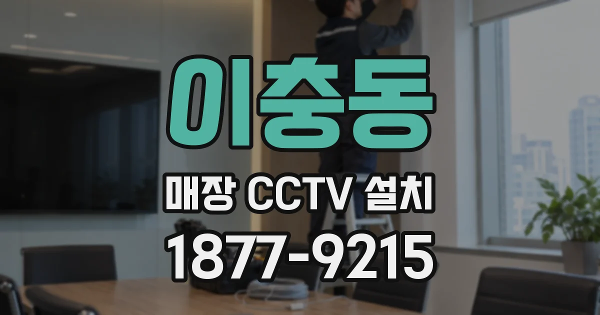 이충동 매장 CCTV 설치