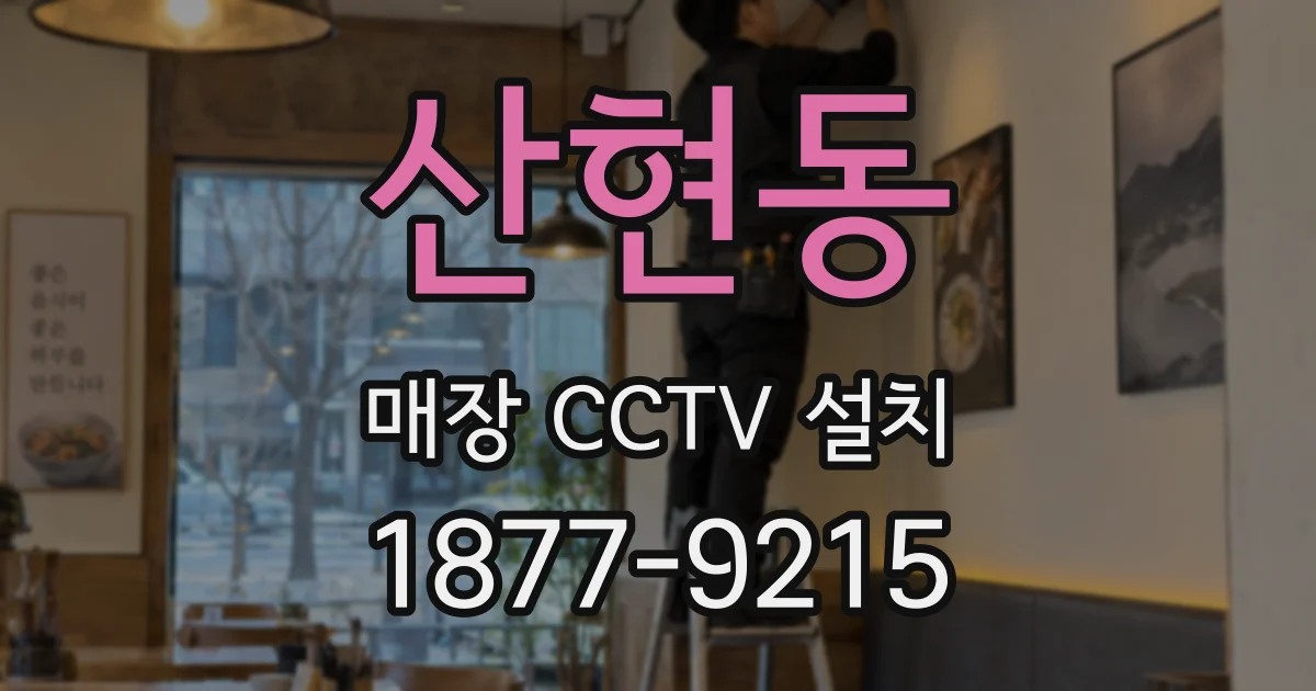 산현동 매장 CCTV 설치