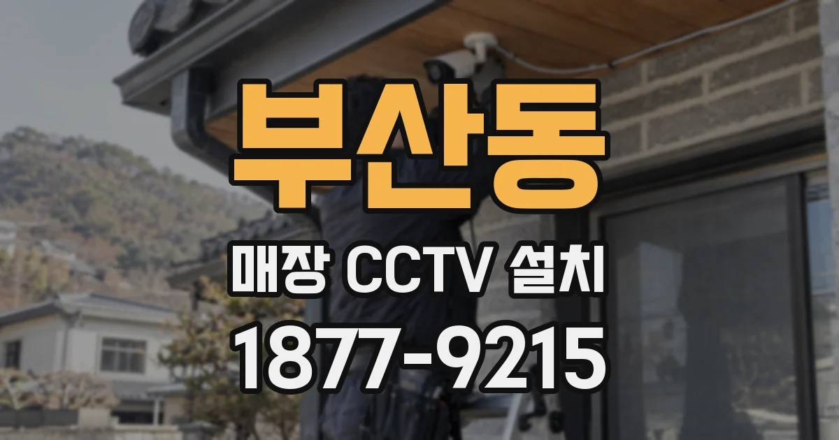 부산동 매장 CCTV 설치
