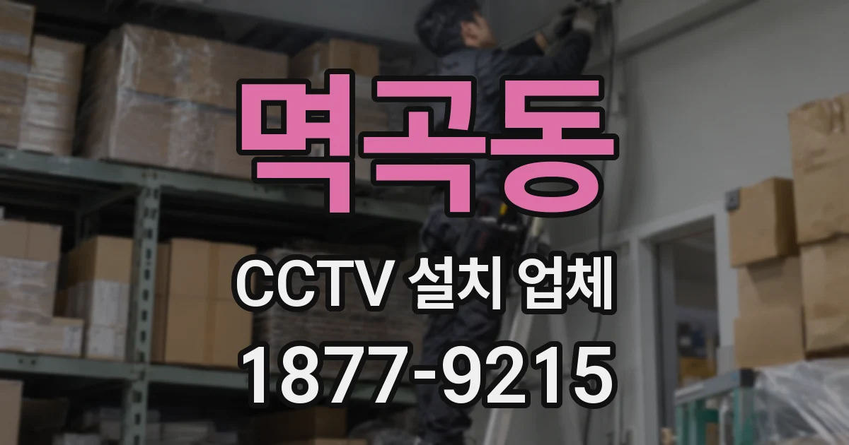 멱곡동 CCTV 설치 업체