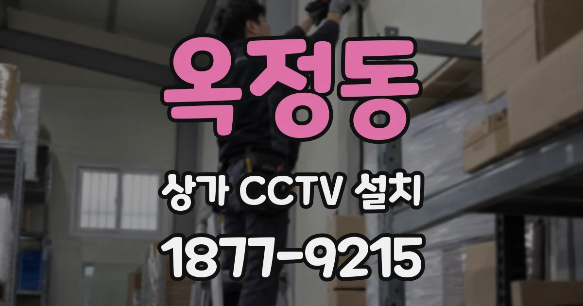 옥정동 상가 CCTV 설치