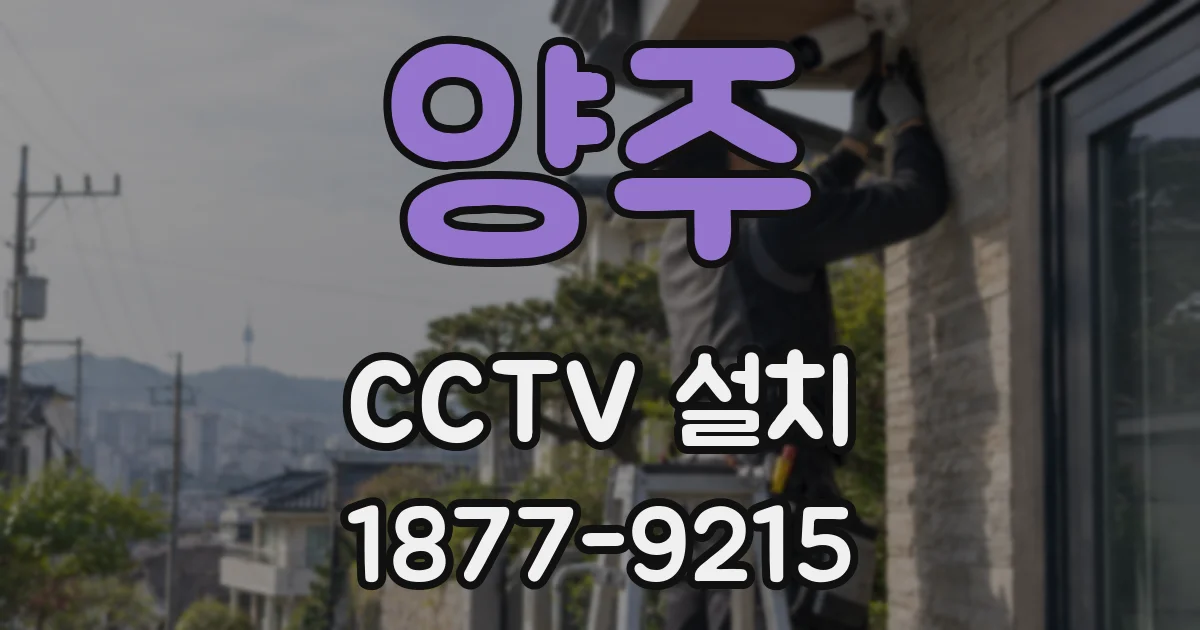 양주 CCTV 설치