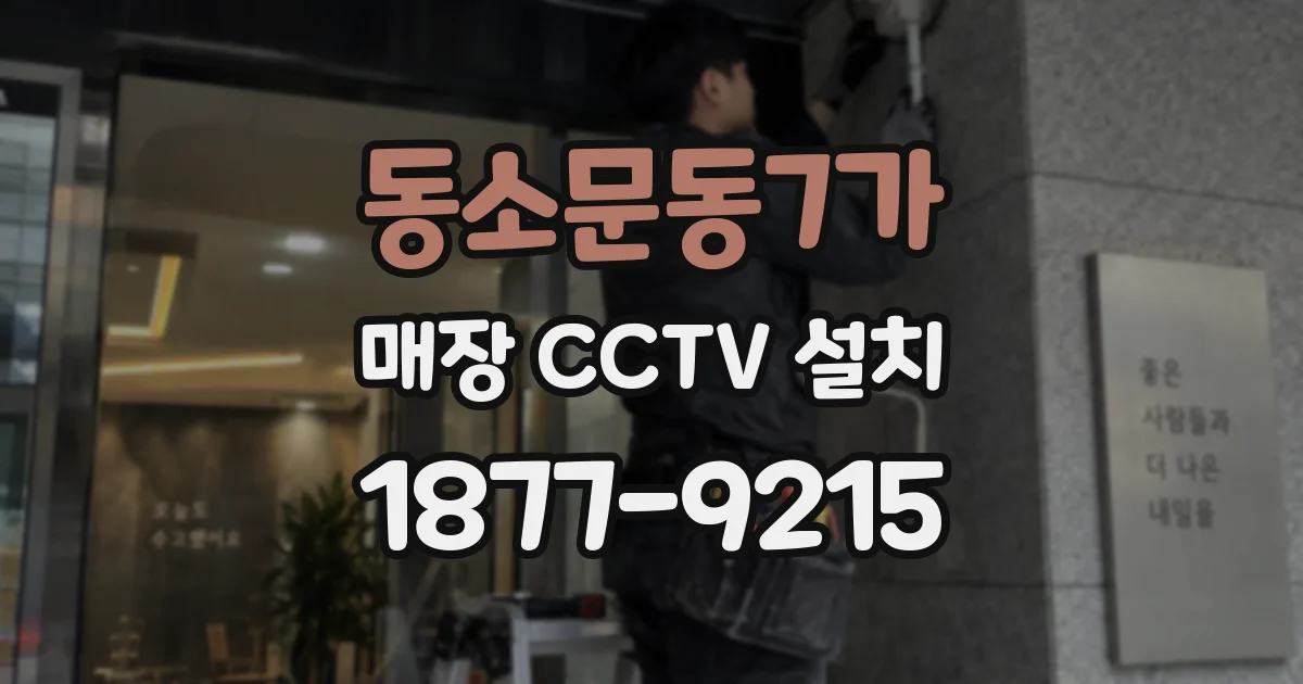 동소문동7가 매장 CCTV 설치