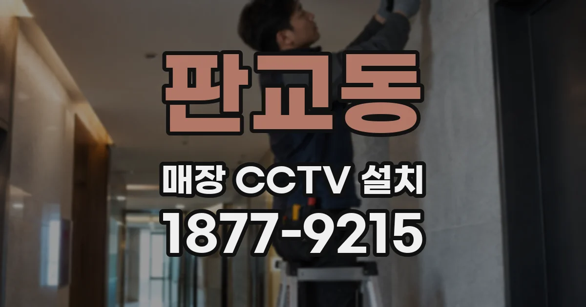 판교동 매장 CCTV 설치