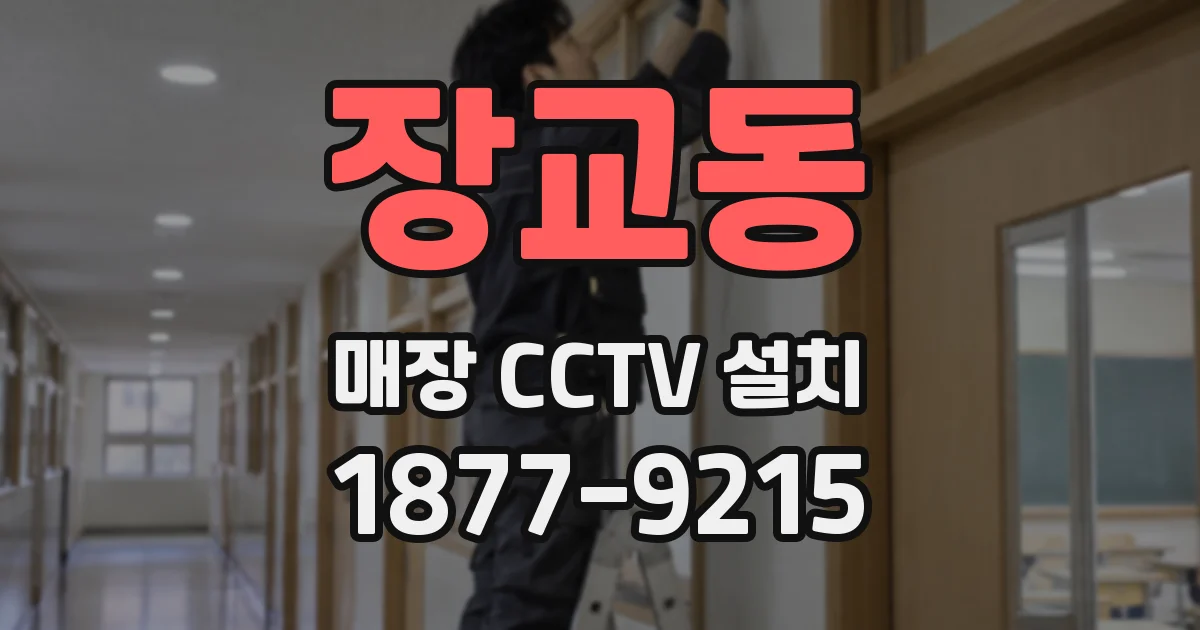 장교동 매장 CCTV 설치