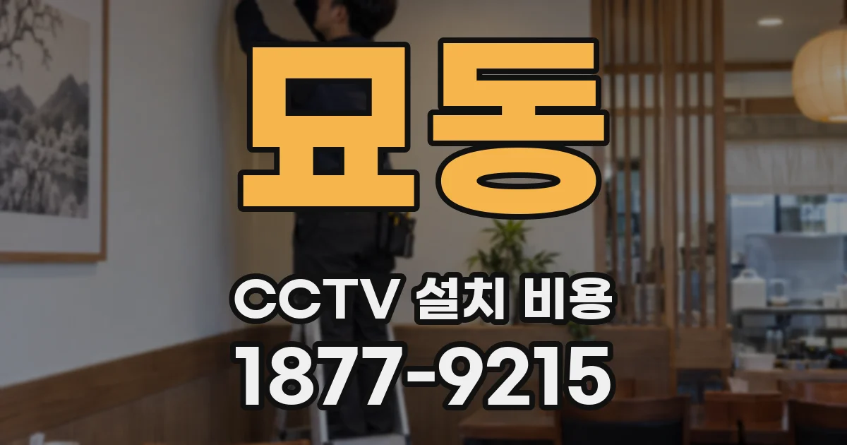 묘동 CCTV 설치 비용