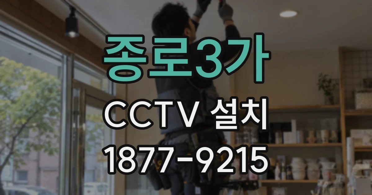 종로3가 CCTV 설치