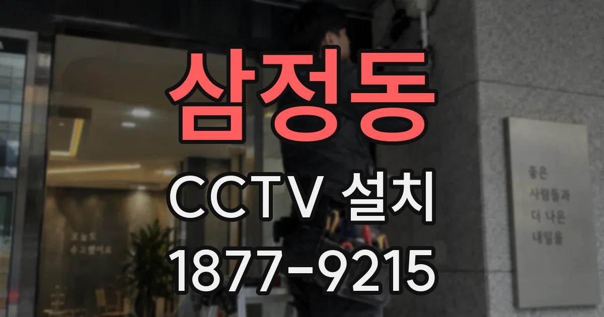 삼정동 CCTV 설치