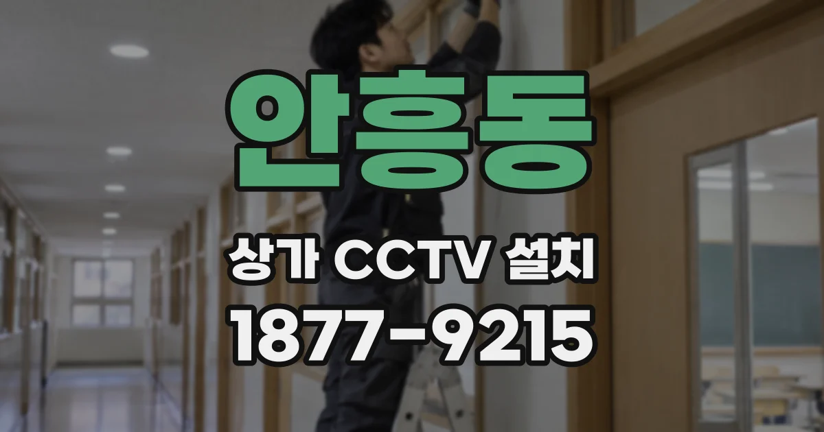 안흥동 상가 CCTV 설치