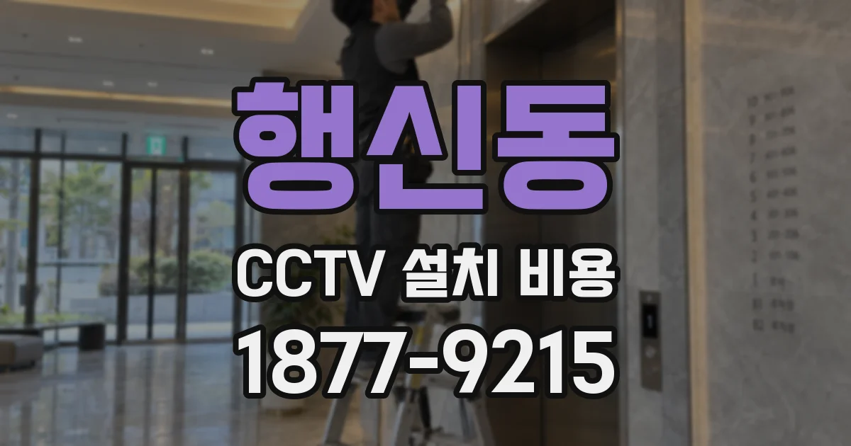 행신동 CCTV 설치 비용