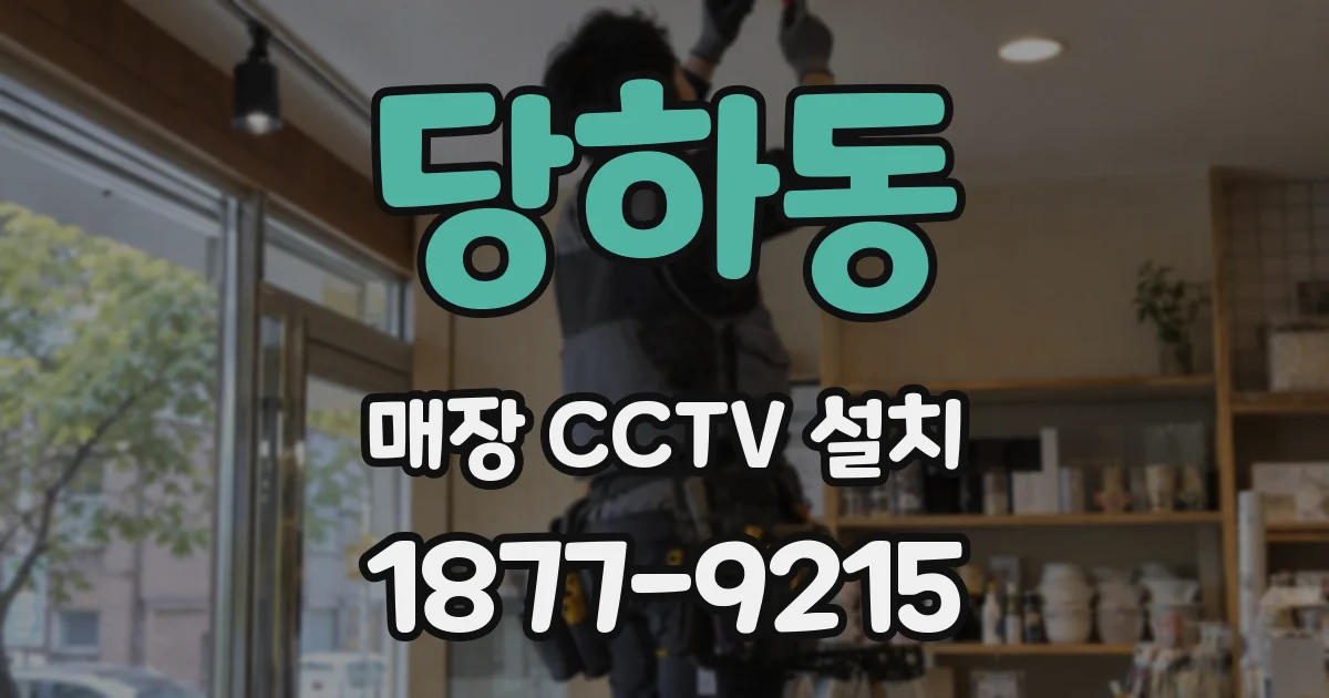 당하동 매장 CCTV 설치