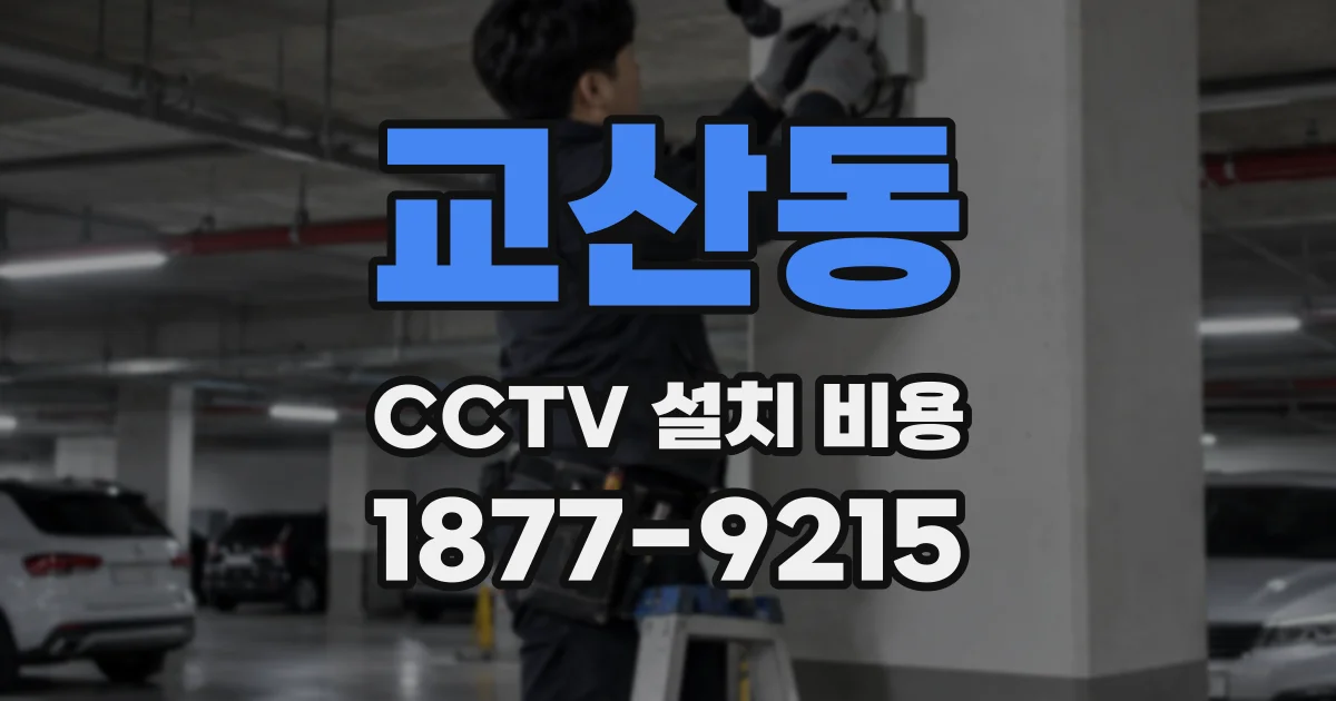 교산동 CCTV 설치 비용