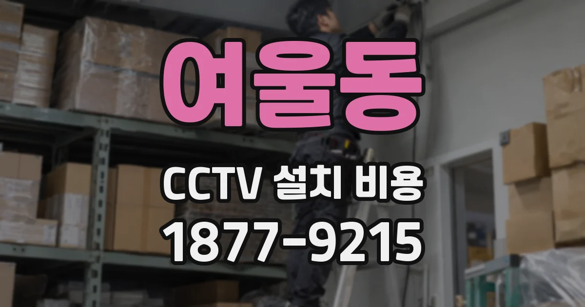 여울동 CCTV 설치 비용