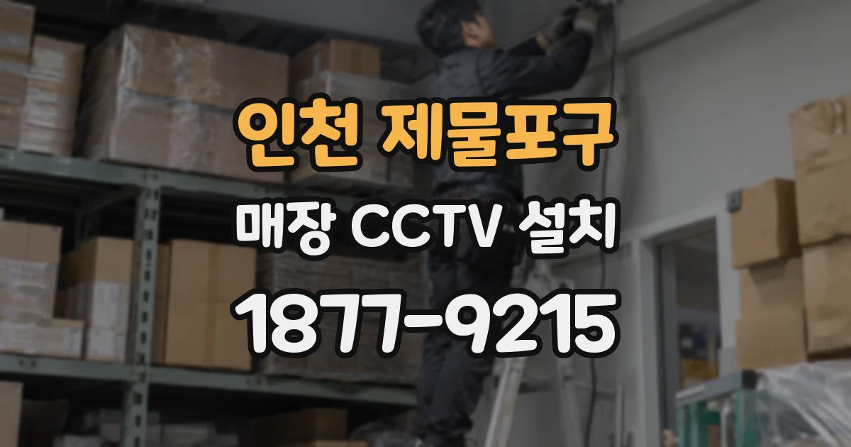 인천 제물포구 매장 CCTV 설치