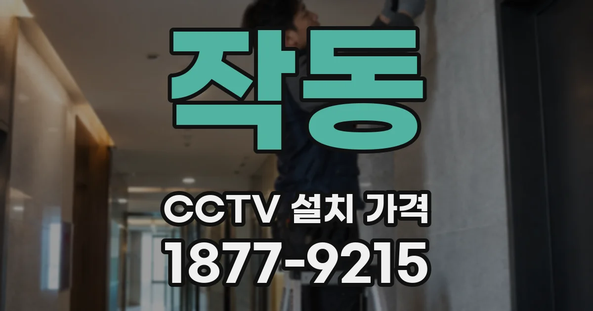 작동 CCTV 설치 가격