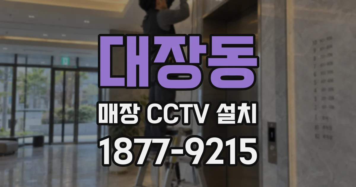 대장동 매장 CCTV 설치
