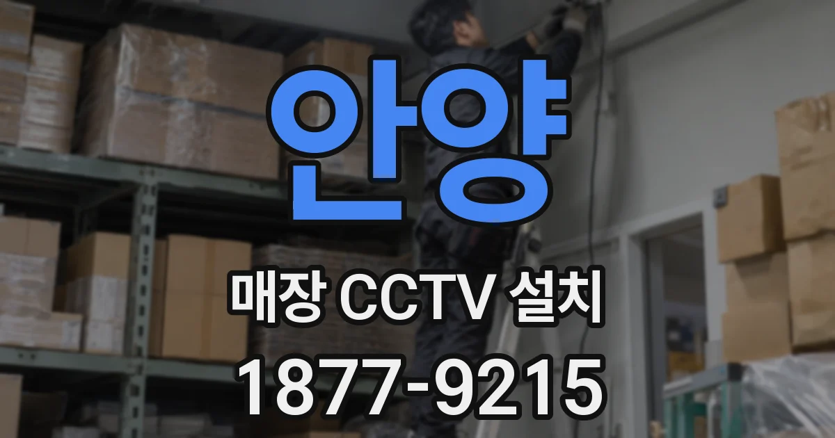안양 매장 CCTV 설치