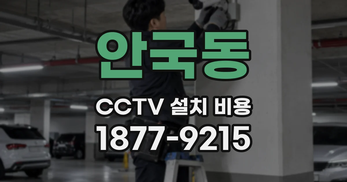 안국동 CCTV 설치 비용