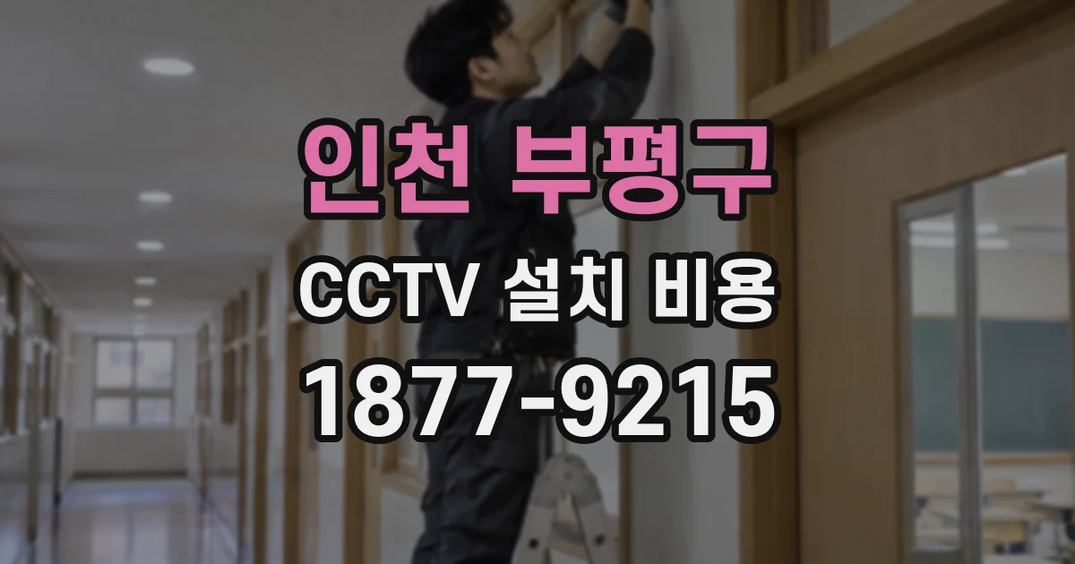 인천 부평구 CCTV 설치 비용