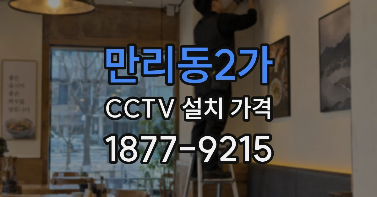 만리동2가 CCTV 설치 가격
