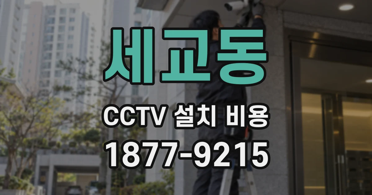 세교동 CCTV 설치 비용