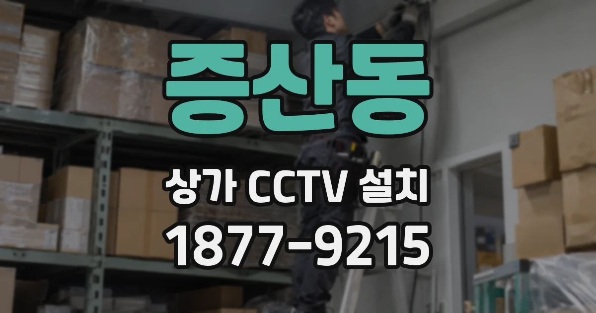 증산동 상가 CCTV 설치