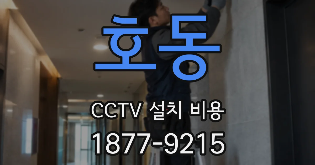 호동 CCTV 설치 비용