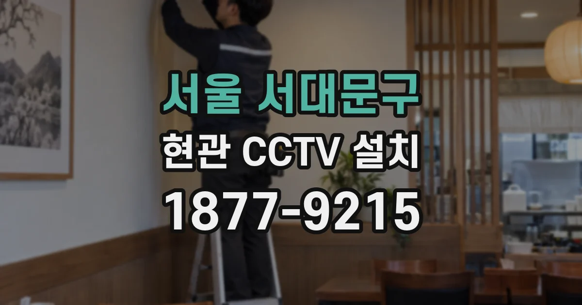 서울 서대문구 현관 CCTV 설치