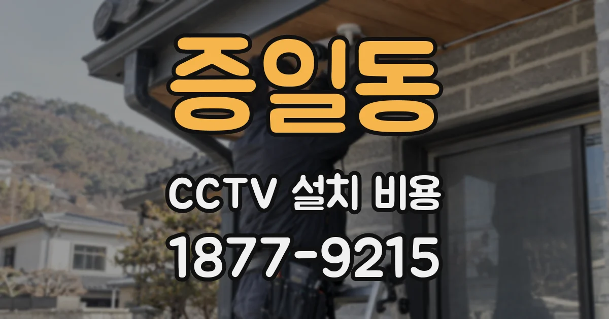 증일동 CCTV 설치 비용