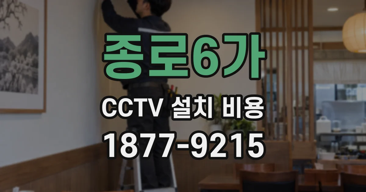 종로6가 CCTV 설치 비용