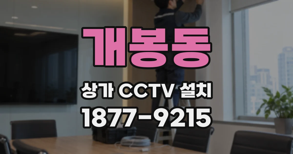 개봉동 상가 CCTV 설치