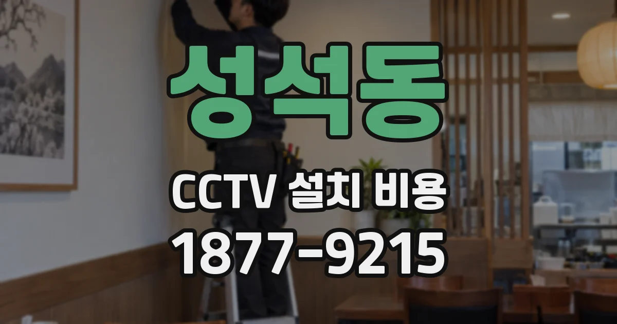성석동 CCTV 설치 비용