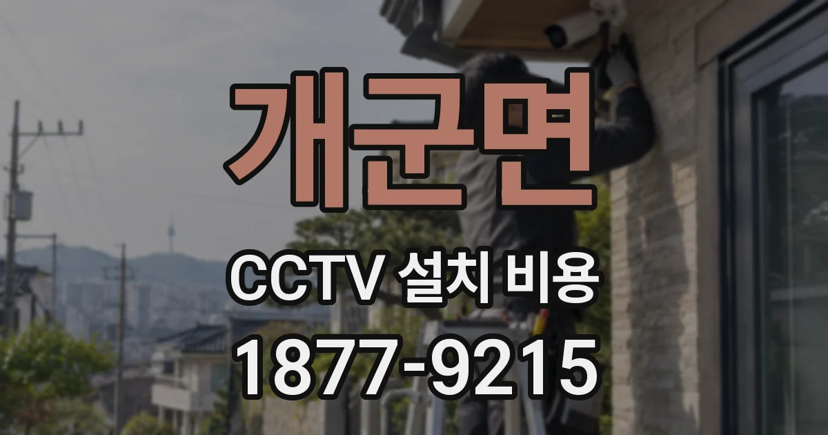 개군면 CCTV 설치 비용