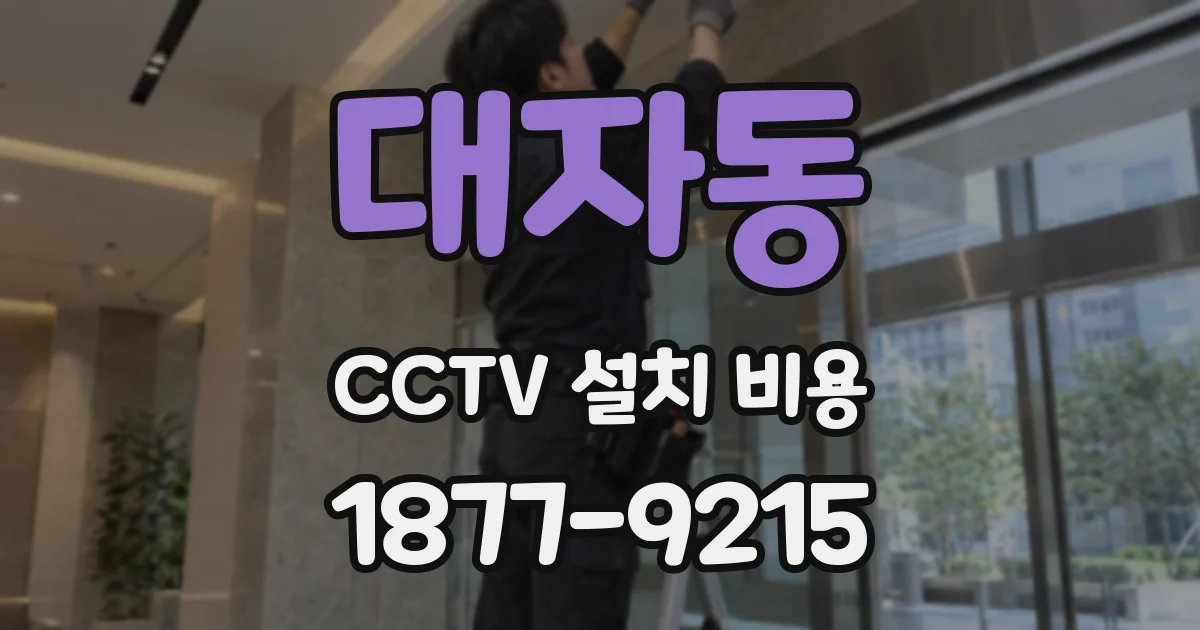 대자동 CCTV 설치 비용