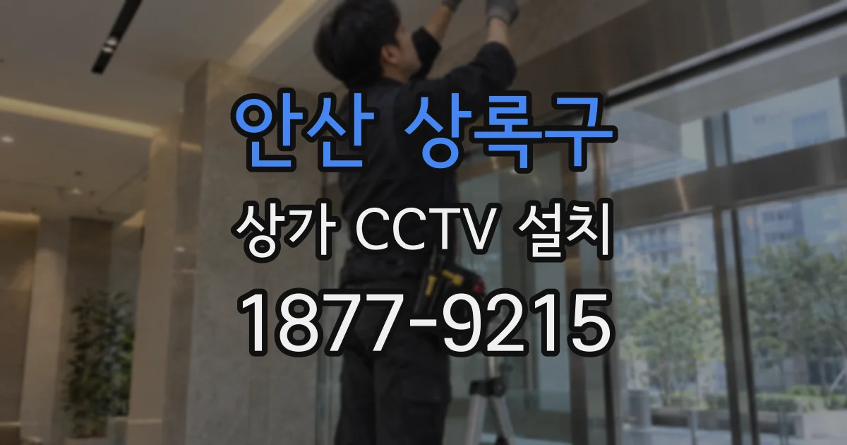 안산 상록구 상가 CCTV 설치