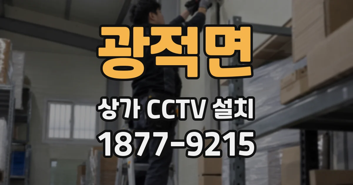 광적면 상가 CCTV 설치