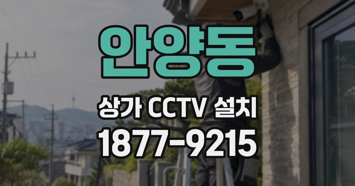 안양동 상가 CCTV 설치