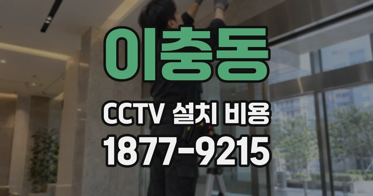 이충동 CCTV 설치 비용