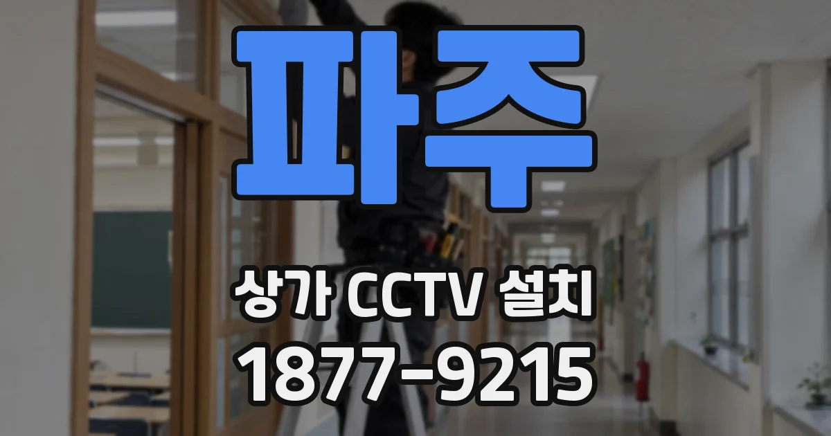 파주 상가 CCTV 설치
