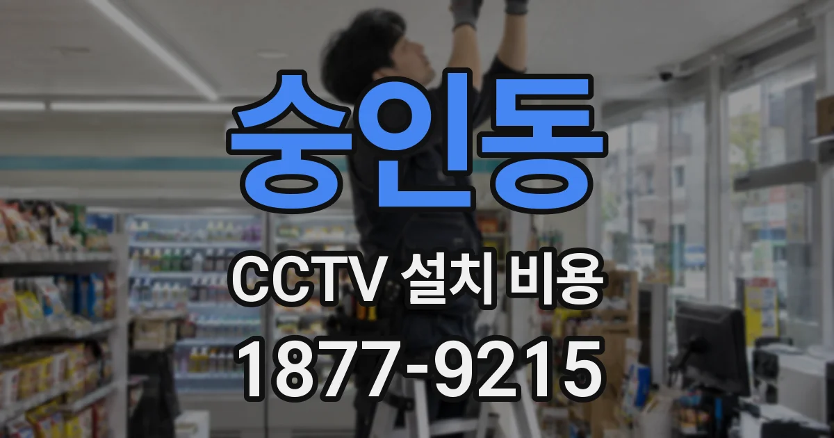 숭인동 CCTV 설치 비용