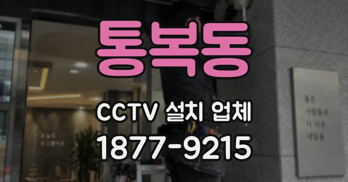 통복동 CCTV 설치 업체