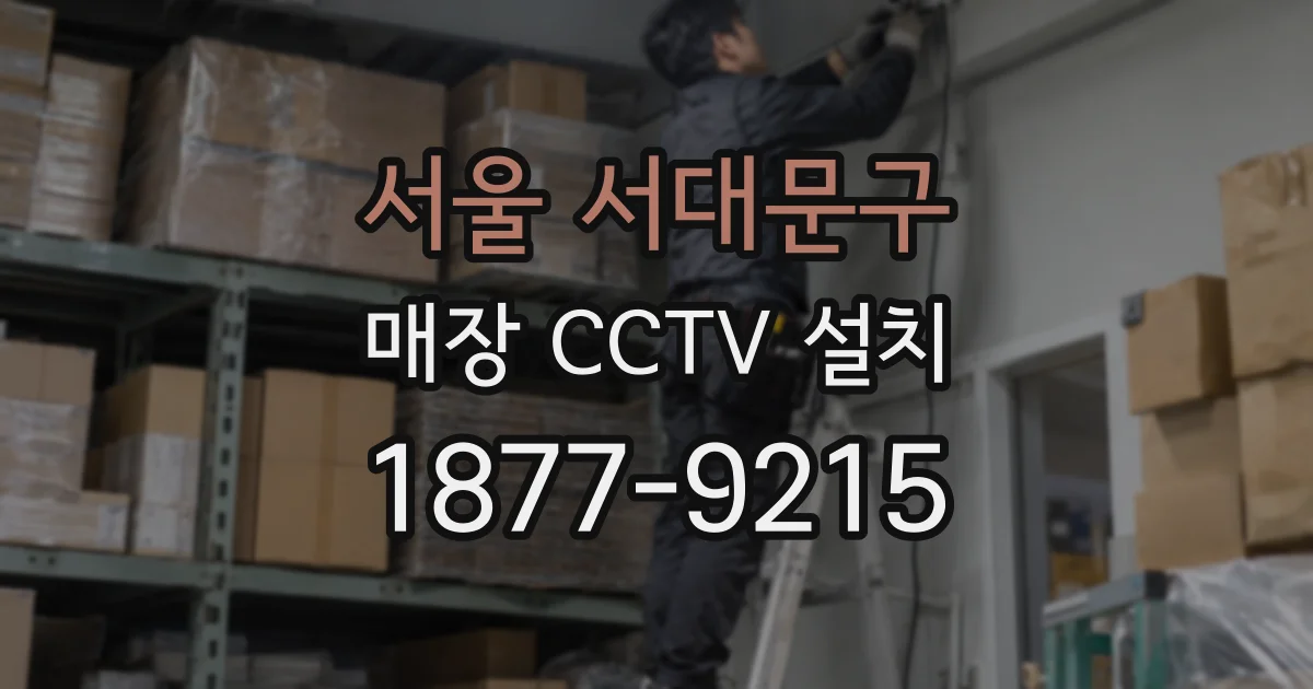 서울 서대문구 매장 CCTV 설치